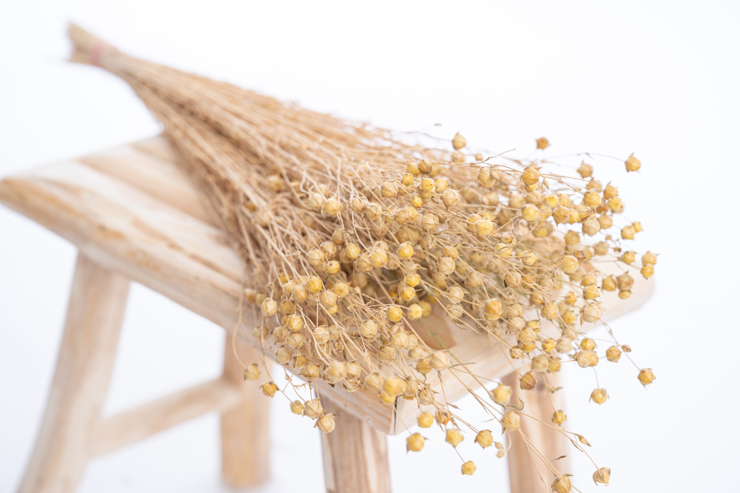 Lin séché bio pour compositions florales françaises