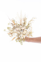 Composition florale séchée en ton blanc naturel