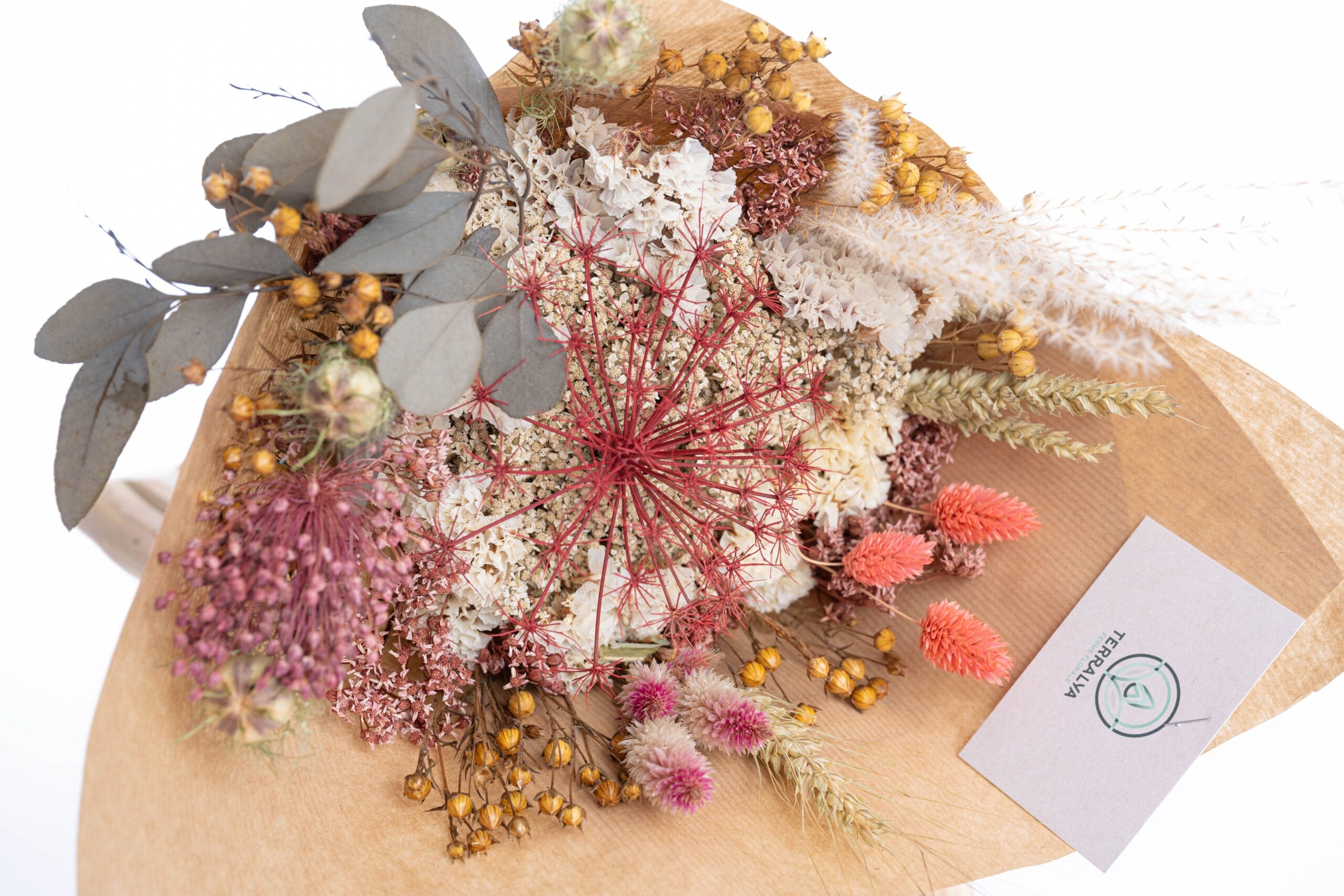 Bouquet de fleurs séchées sur mesure, création unique réalisée artisanalement