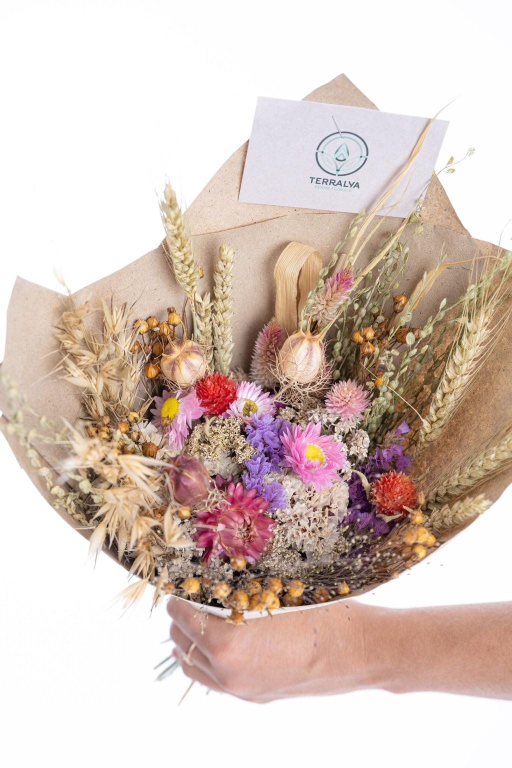 Bouquet de fleurs séchées personnalisé, création artisanale unique