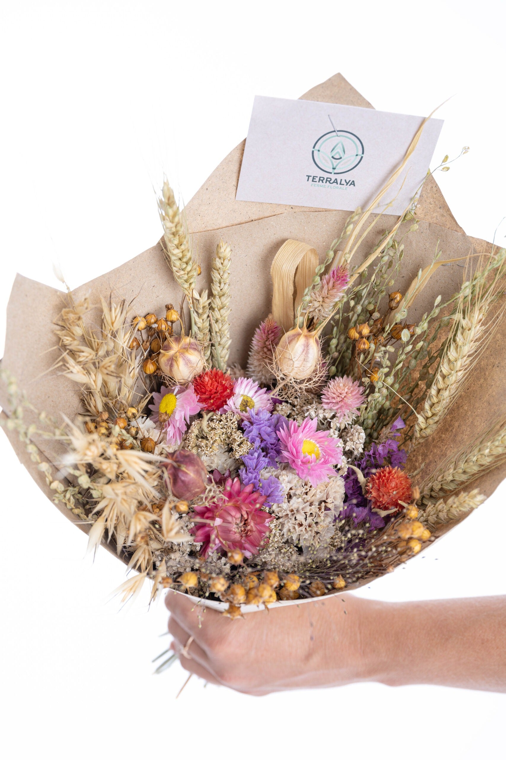 Bouquet de fleurs séchées personnalisé, création artisanale unique