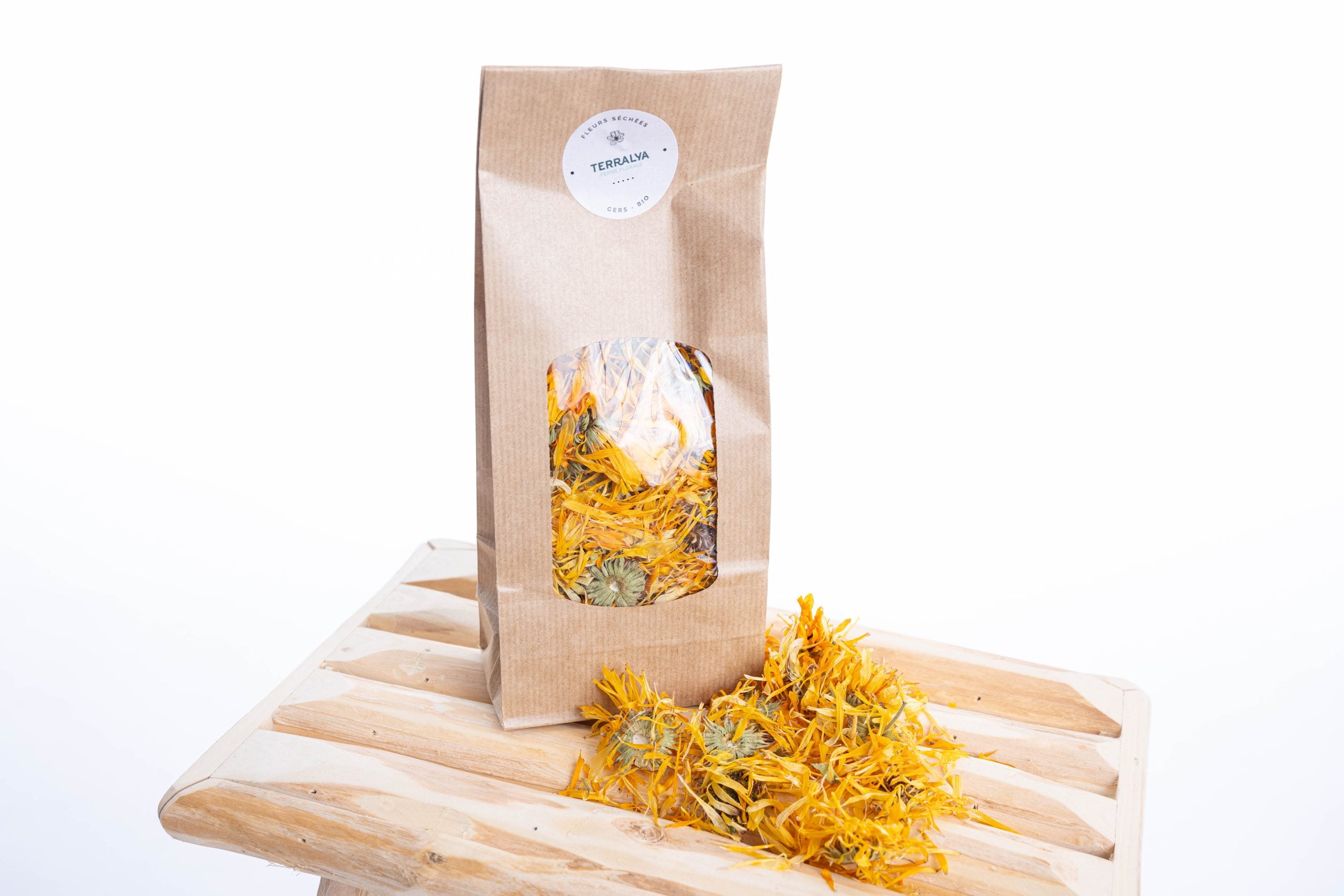 Sachet de fleurs de souci calendula séchées bio
