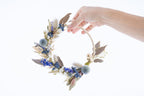 kit diy bleu couronne fleurs sechees naturelles terralya