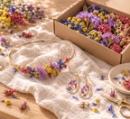 Kit DIY Pastel champêtre Terralya avec boucles d’oreilles en résine et serre-tête fleuri