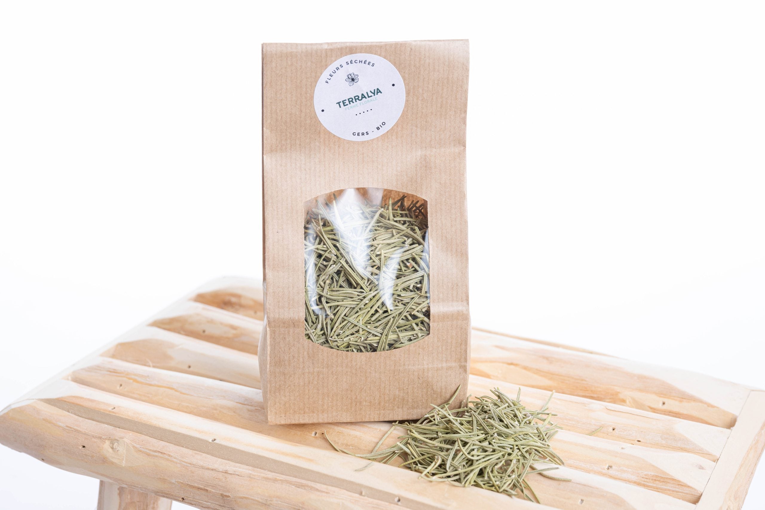 Branches de romarin séché en vrac